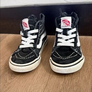 Vans Kids Black and White High-Top Sneakers
